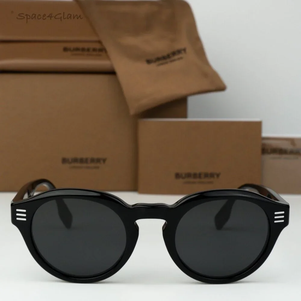 BRAND NEW Burberry BE4404 300187 Black Grey Oval Unisex Sunglasses BE4404 - Picture 2 of 8